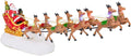 Christmas Winter Santa's Sleigh with 8 Reindeers - Lighted Tabletop