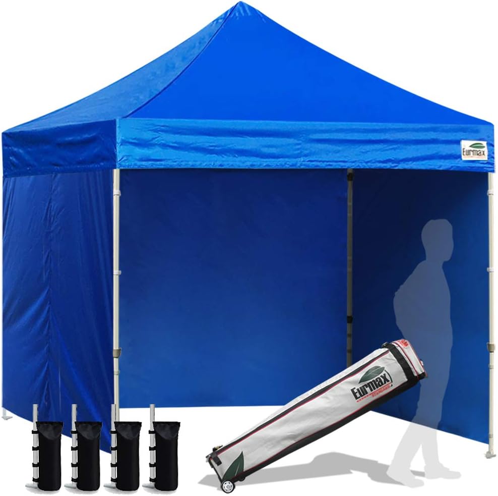 Eurmax 8ftx8ft Pop-up Canopy Tent with Removable Side Walls