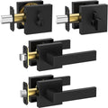 TICONN Matte Black Door Handle Heavy Duty Reversible Square Lever