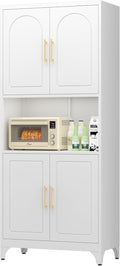 SteeLoong Tall Metal Pantry Cabinet - 4 Doors, Adjustable Shelves