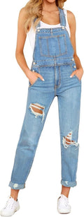 Womens Denim Bib Overalls with Adjustable Straps - Comfortable Fit
