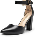 DREAM PAIRS Women's Chunky High Heels Dress Pumps - Stable 4ftin Heel