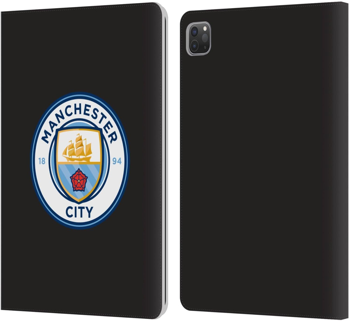 Manchester City FC Black Full Colour Badge Leather Wallet Case