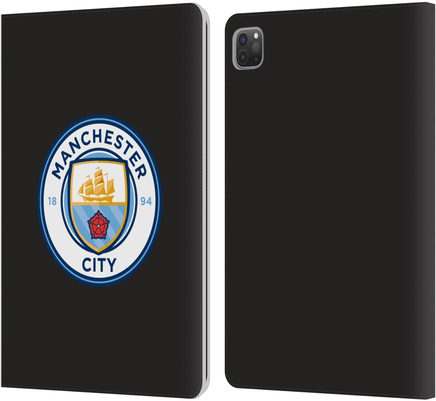 Manchester City FC Black Full Colour Badge Leather Wallet Case
