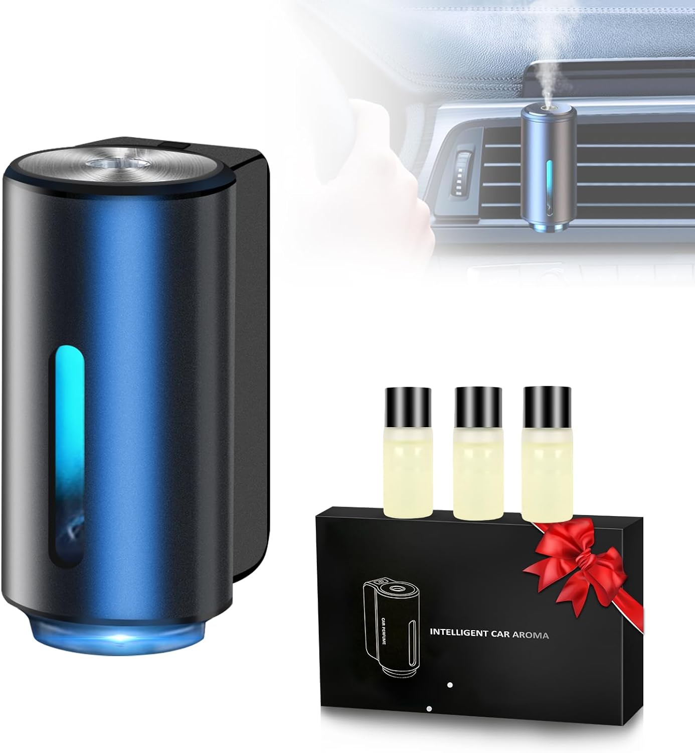 HOMHOW Smart Car Air Freshener, 3 Modes, Long-Lasting Aromatherapy