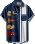 Printed Hawaiian Bowling Shirt - Casual Beach Style