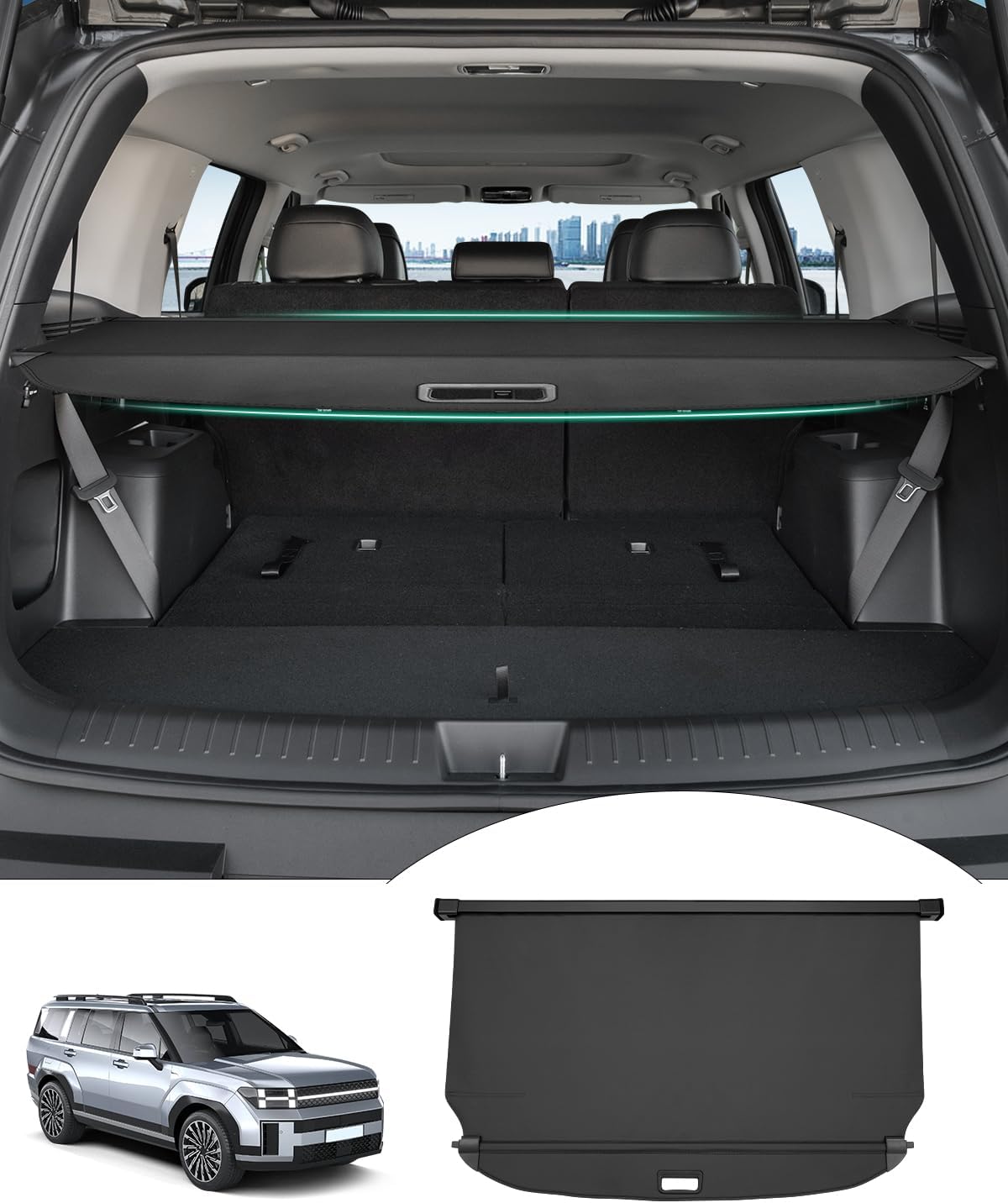 Powerty Cargo Cover for Hyundai Santa Fe 2024 2025 2026 Models