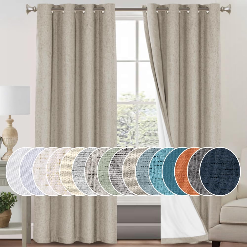 PrinceDeco 100% Blackout Curtains for Bedroom and Living Room
