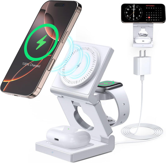Ziweo 3-in-1 Foldable Wireless Charger - Fast Charging for Multiple Apple Devices