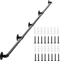 Handrail for Indoor Stairs - 15 ft Wall Mount Industrial Iron Pipe