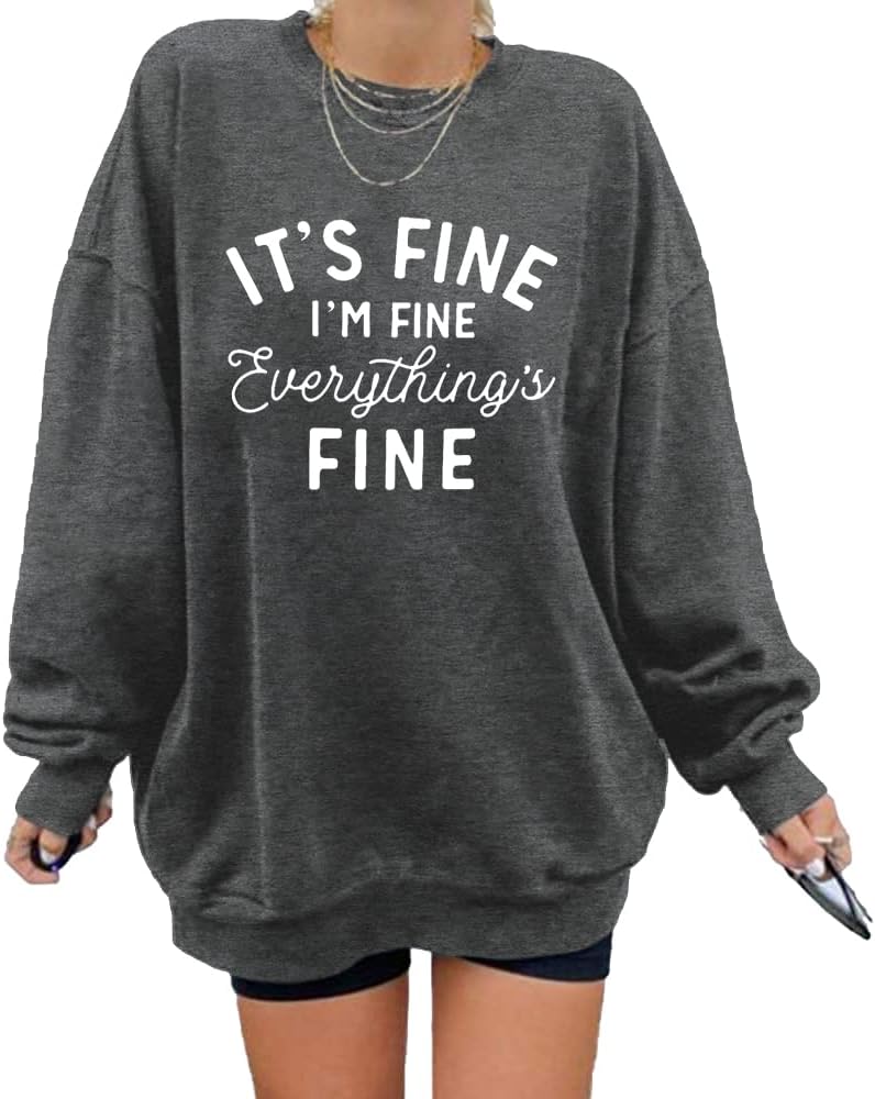 FASHGL Oversized Women's Sweatshirt - Stay Calm & Comfy
