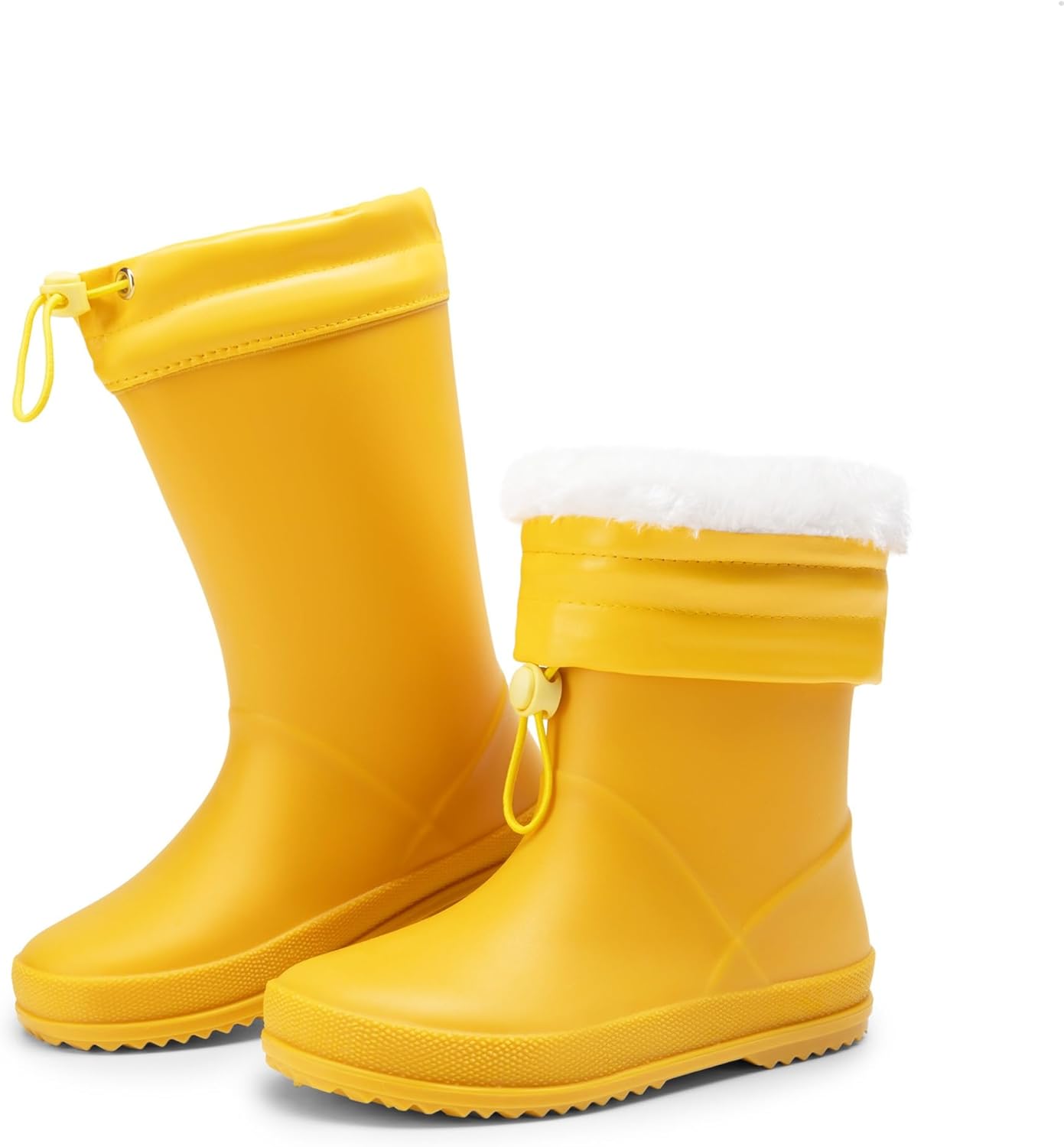 DREAM PAIRS Kids Rain Boots Waterproof Easy-on for Outdoor Fun
