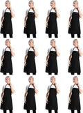 12 Pcs Bib Bulk Black Aprons for Women Men Unisex - Practical Value