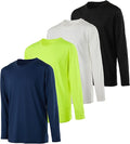 Real Essentials Youth Dry-Fit Long-Sleeve T-Shirt 4 Pack - Moisture