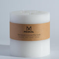 MOZEAL Extra Large 3 Wick White Pillar Candle, 6 in x 6 in - Long Burn