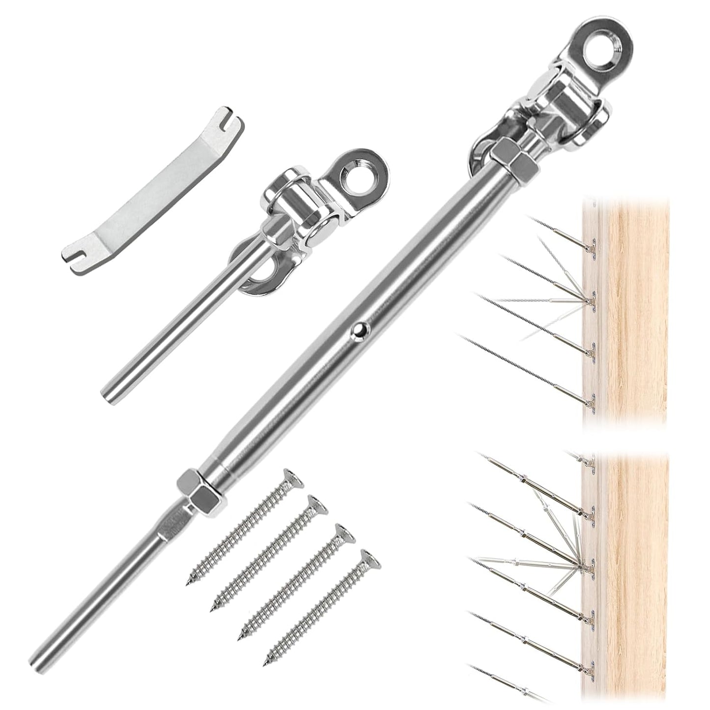 Muzata 50 Pairs 1/8in Cable Railing Hardware Kit for Decks