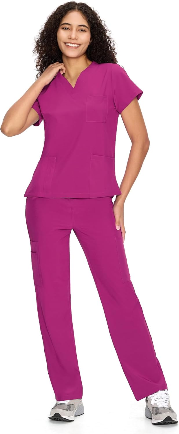 COZYFIT Scrubs for Women Set with 9 Pockets for Comfort