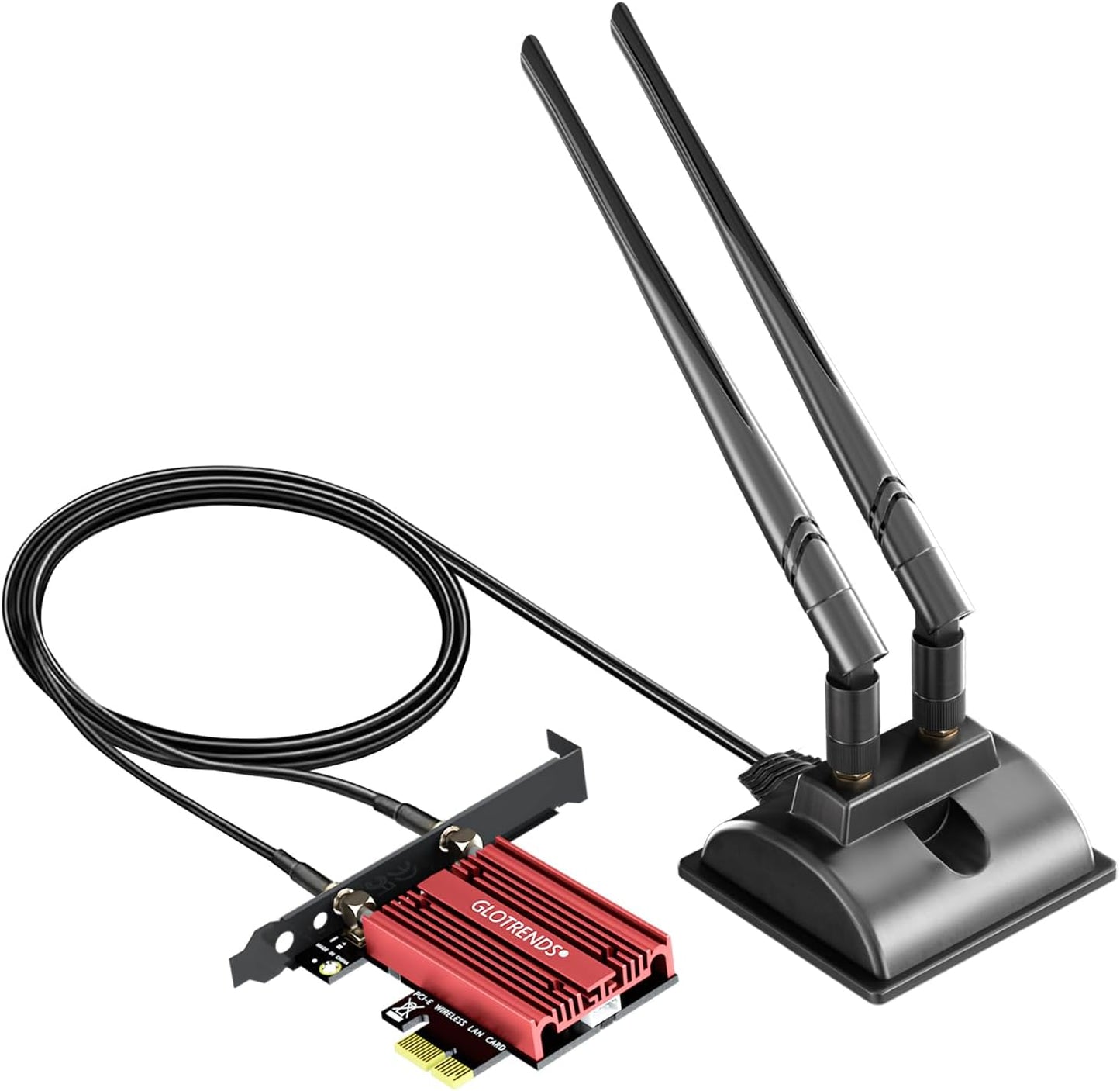 GLOTRENDS WiFi 7 PCIe Card with 2-Meter Antenna for PCs