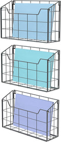 Univivi Wall File Organizer 3 Pack - Space-Saving Metal Holders