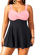 Plus Size Tankini Swimsuits Two Piece Flowy Swim Dress with Shorts Eve