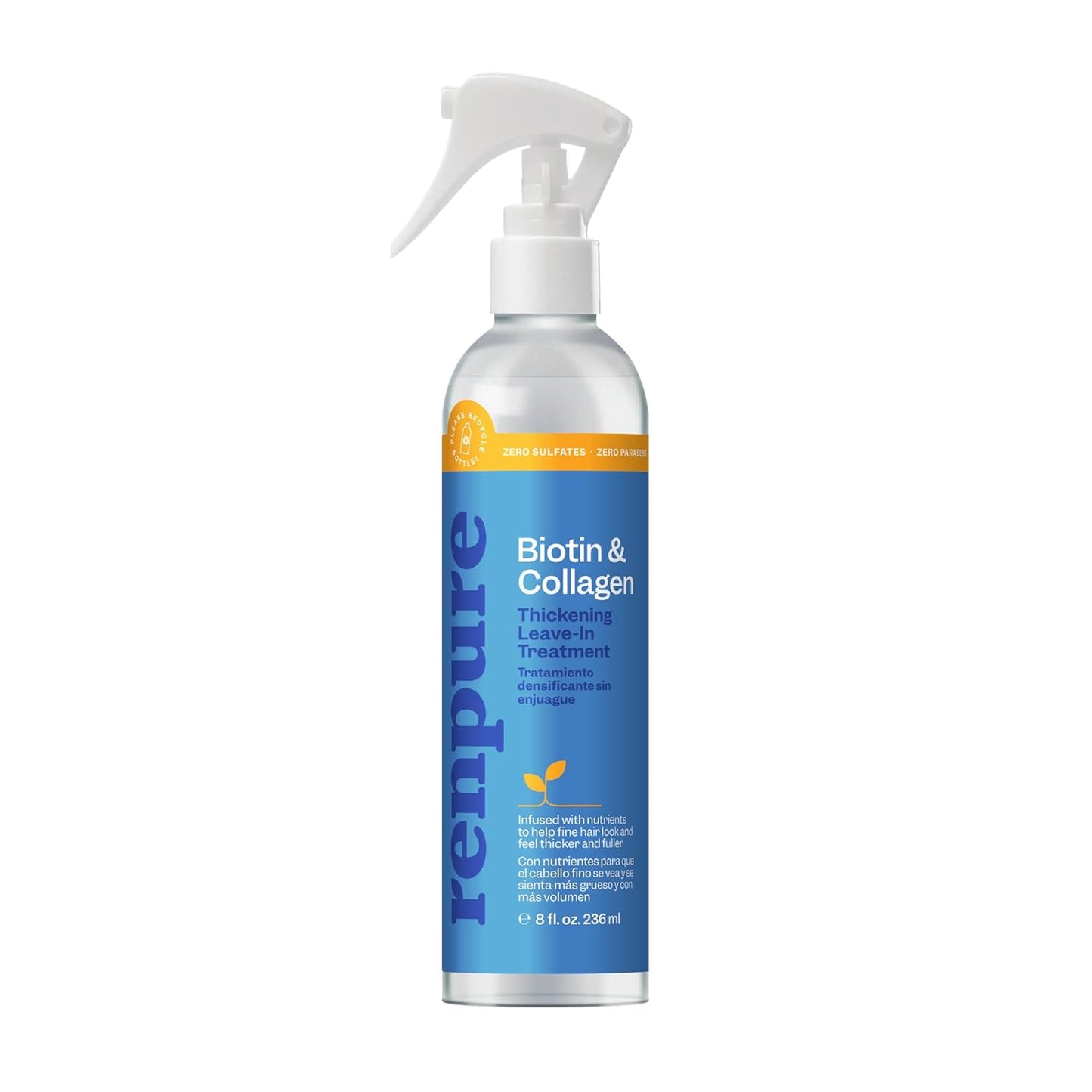 Renpure Biotin & Collagen Leave-In Conditioner - Boosts Hair Volume & Shine