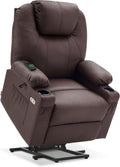 Power Lift Recliner Chair with Massage and Heat - Large Light Brown