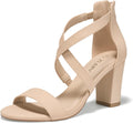 ZURIN Women's Strappy Block Heels - Comfortable Chunky Heels