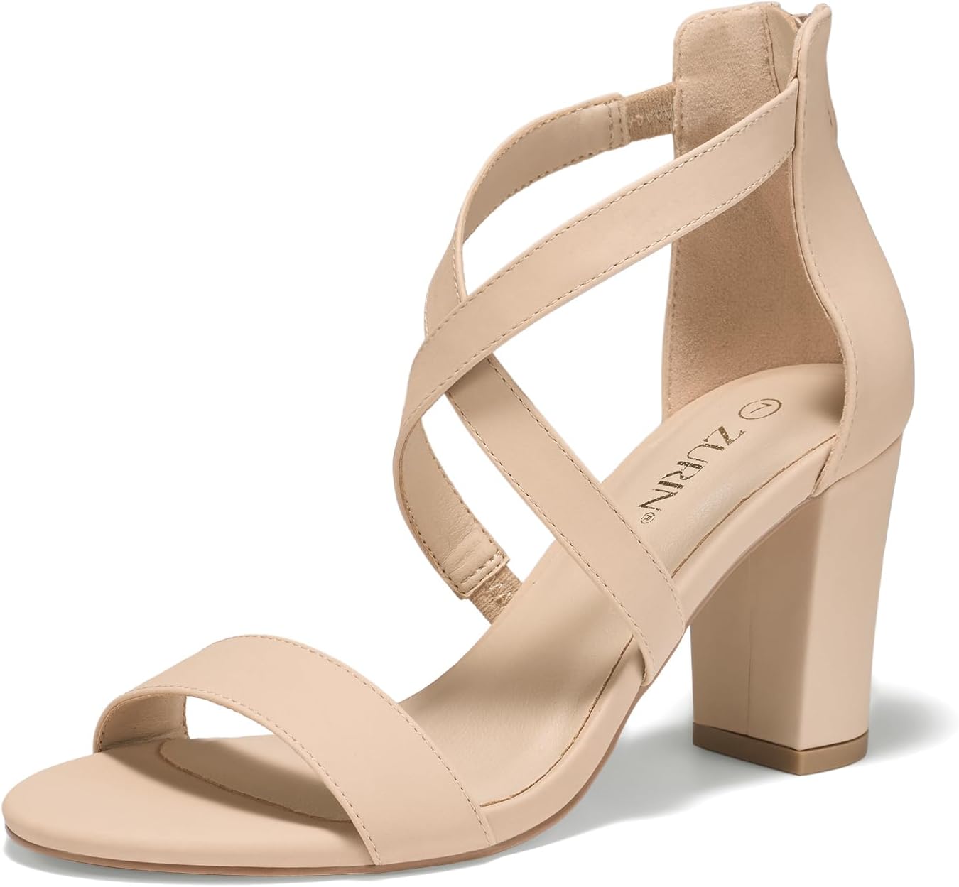 ZURIN Women's Strappy Block Heels for Wedding and Evening Events