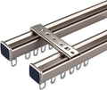 Silent Double-Track Curtain Rod - Smooth Install Aluminum Rod