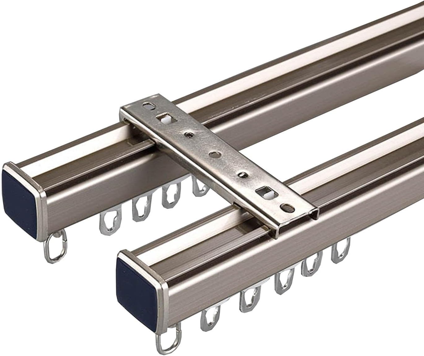 Silent Double-Track Curtain Rod - Smooth Install Aluminum Rod