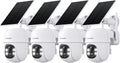 360 Color Night Vision 2K Outdoor Security - Solar Powered - B6-White-4pack