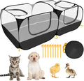 Lukovee Small Animals Playpen - Large Foldable Chicken Run for Yard