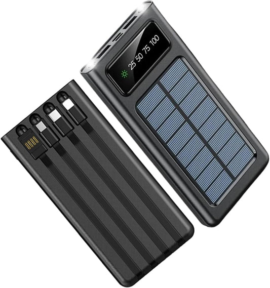 20000mAh Solar Power Bank - Fast Charging, Dual Flashlight