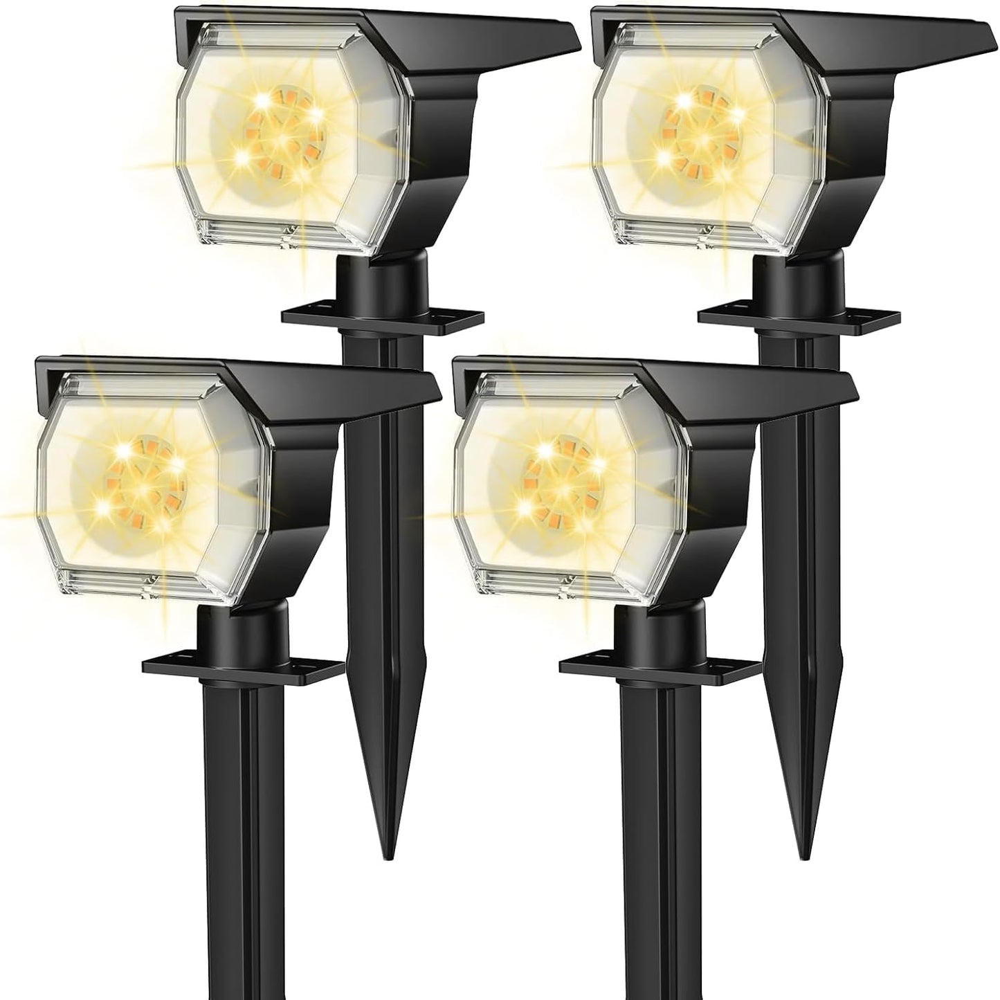 EIUIO Solar Outdoor Lights with 3 Lighting Modes for Gardens