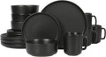 Gibson Home Zuma Matte Black Dinnerware Set - Service for Four