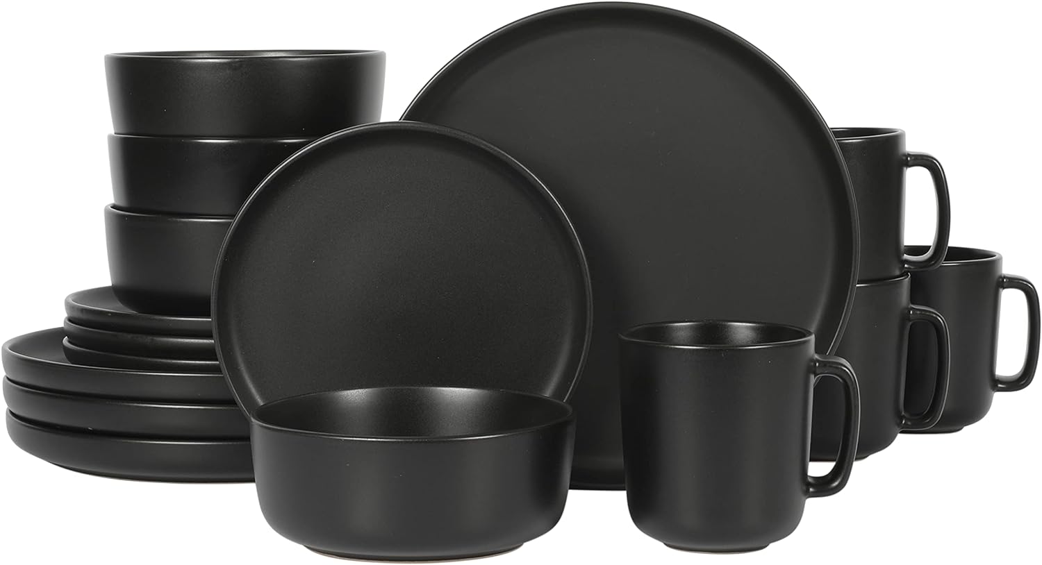 Gibson Home Zuma Stoneware Dinnerware Set in Matte Black