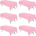 Pink Tablecloths for 8 ft Rectangle Tables 60 x 126 in - 6 Pack