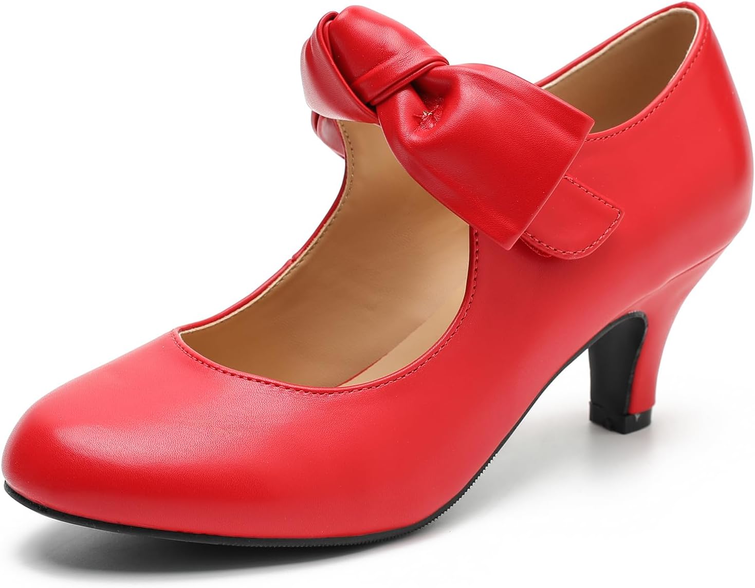Stylish Bow Heels for Women - Mary Jane Kitten Heel Pumps