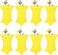 8 Pack Cocktail Table Covers 32x43 in Fitted Stretch Spandex Yellow