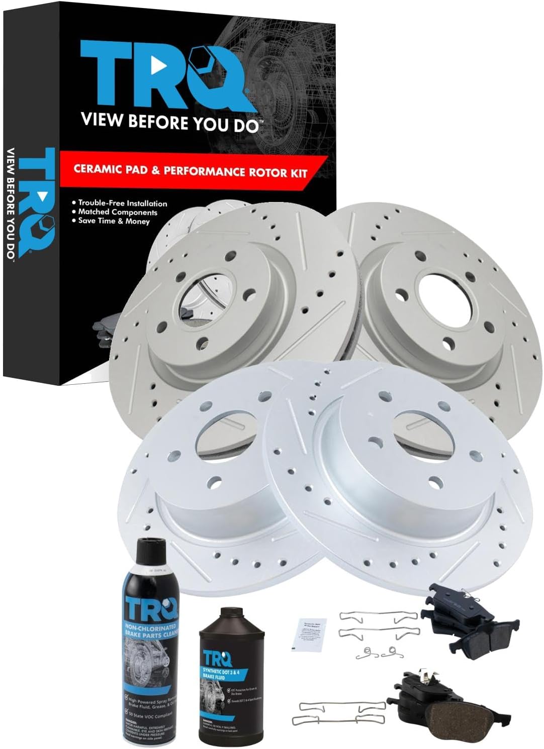 TRQ Performance Brake Pad & Rotor Kit for 2013-2016 Ford C-Max