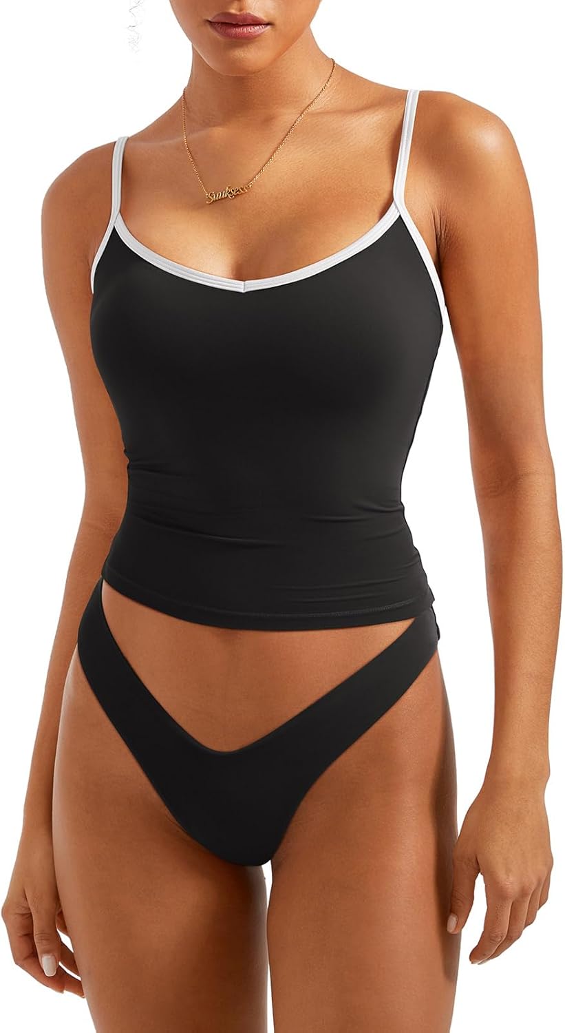 SUUKSESS Women Sexy V Neck Tank Tops for Trendy Summer Style