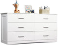 WLIVE White Dresser with 6 Drawers - Wide Modern Storage Chest