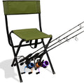 Folding Fishing Chair with Rod Holder - Portable 3-Rod Seat