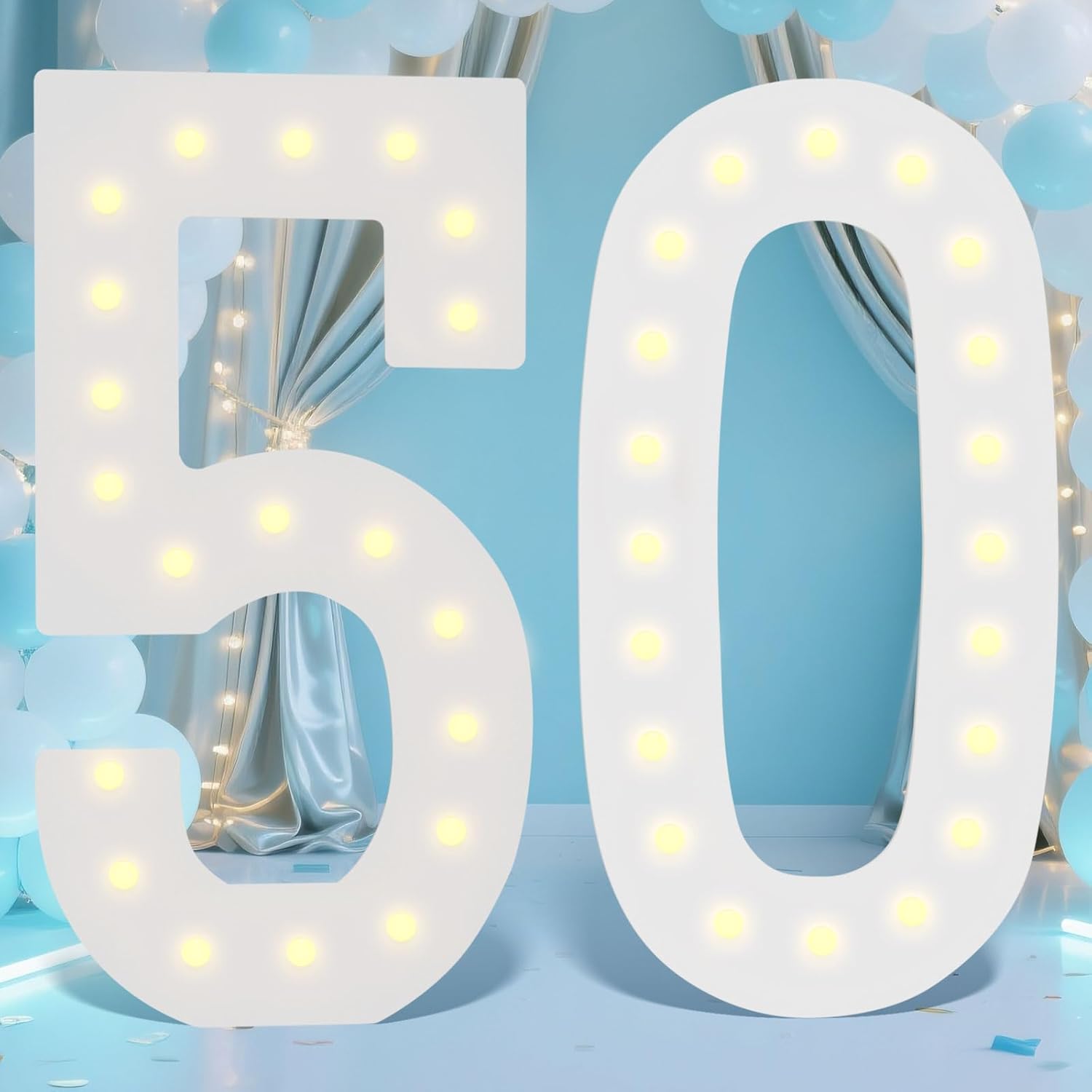 Light Up Numbers for 50th Birthday Party by LOBOOM - Giant Decor