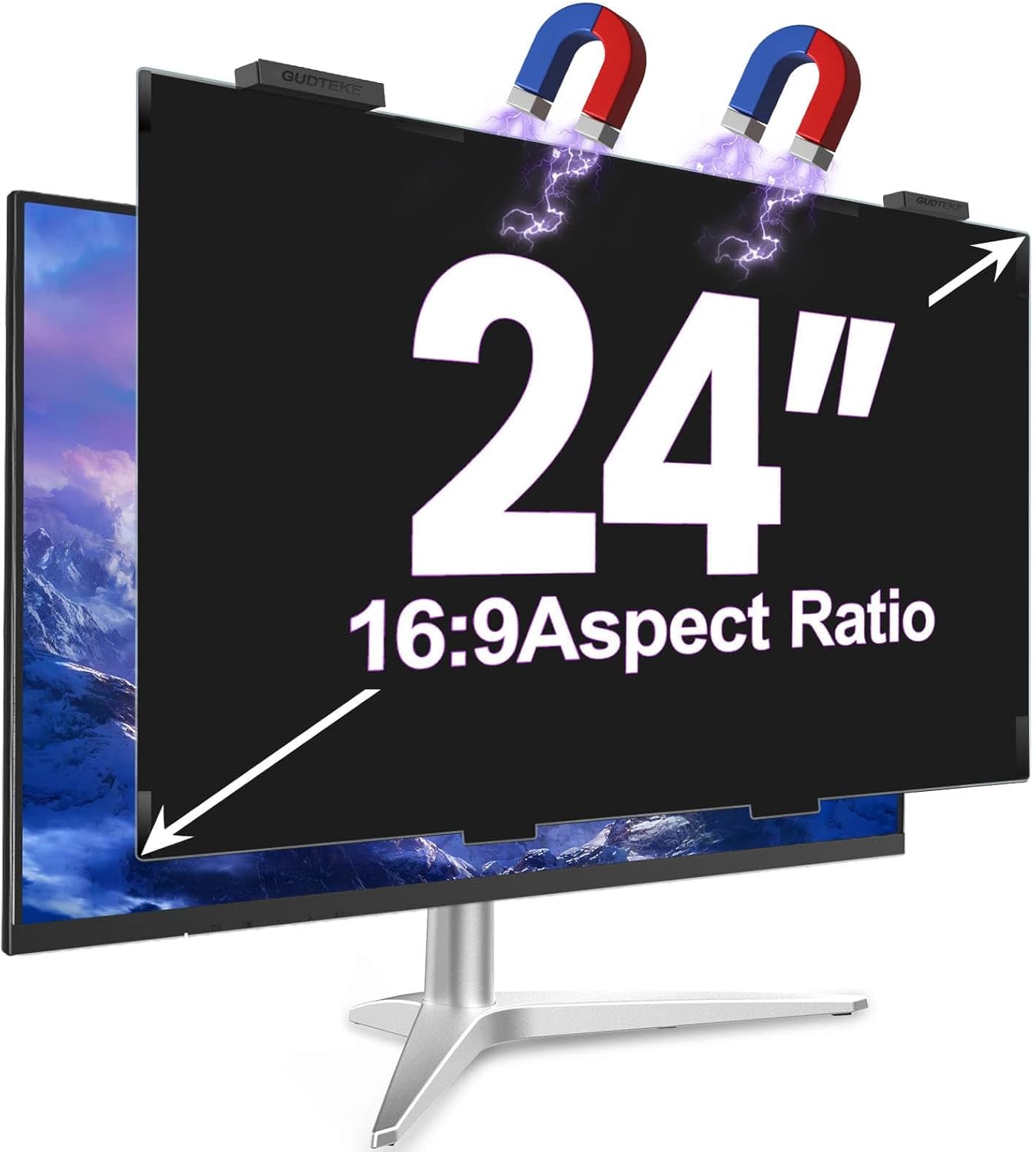Magnetic 24 Inch Privacy Screen for Computer Monitor - Anti-Spy Filter