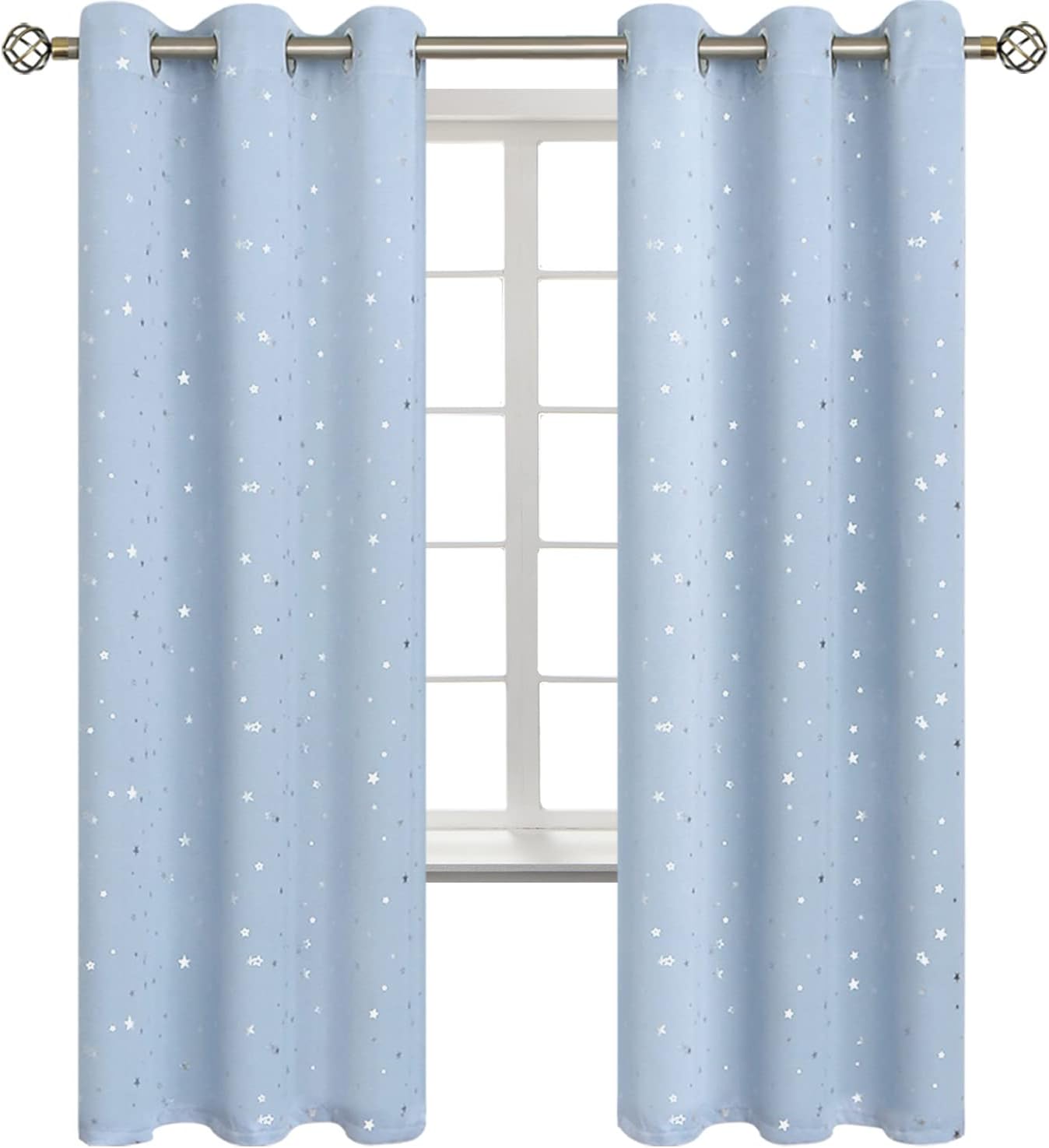 BGment Star Room Darkening Curtains for Kids Bedroom - 42 x 72 in