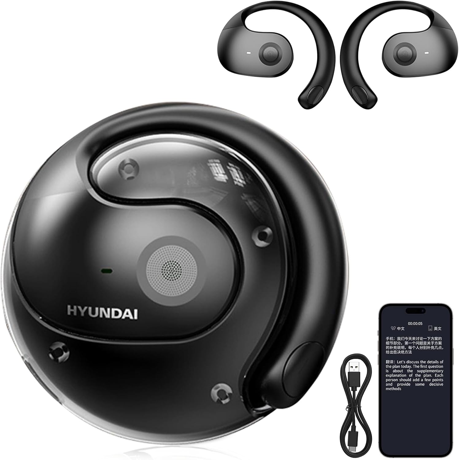 Hy-T26 Pro Translator & Headphones Set - Real-Time Translation, HiFi Sound
