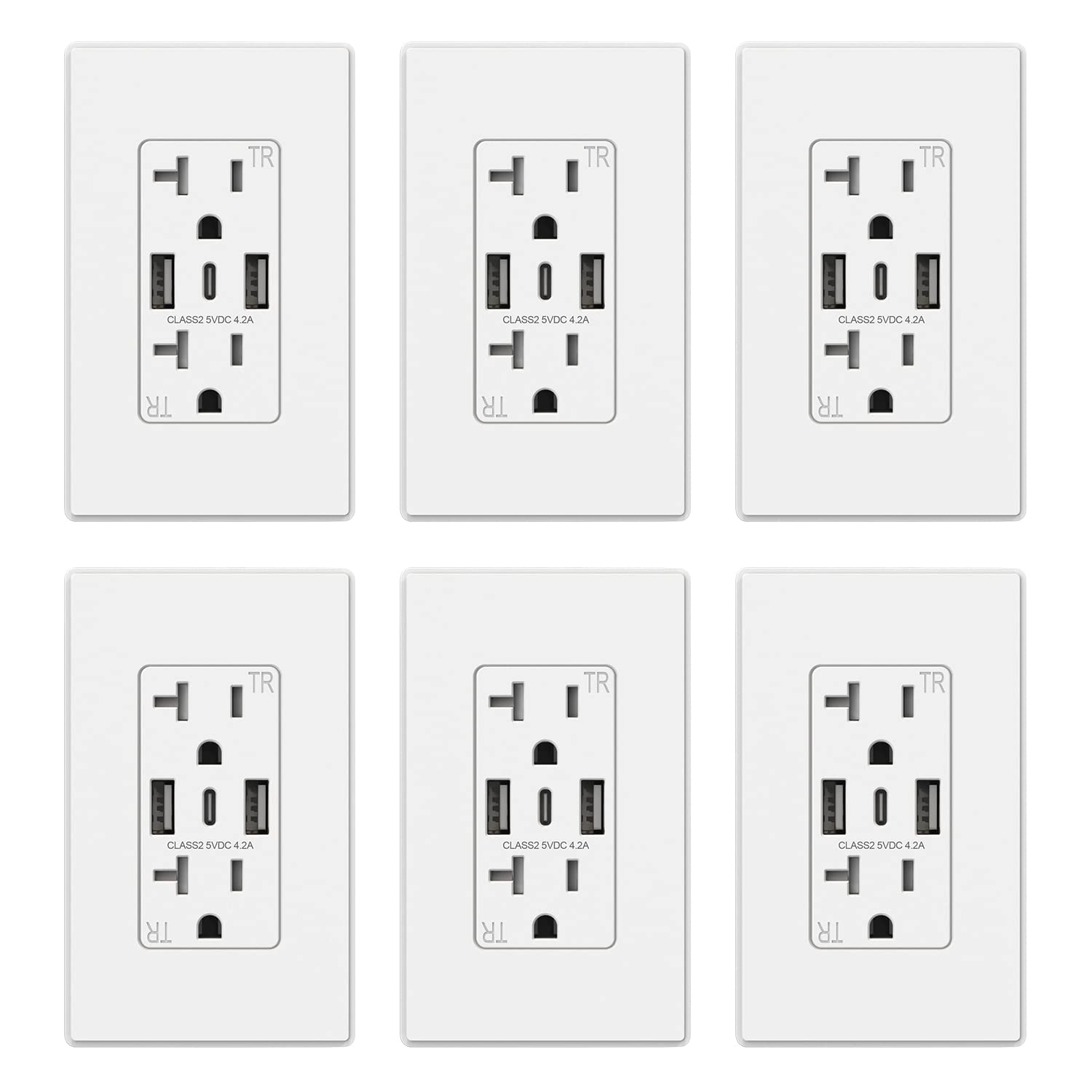 ELEGRP USB Wall Outlet with 3 Ports for Fast Charging Needs