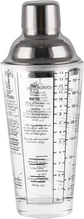 Professional 13.5oz Cocktail Shaker Glass with Recipes - JNWINOG