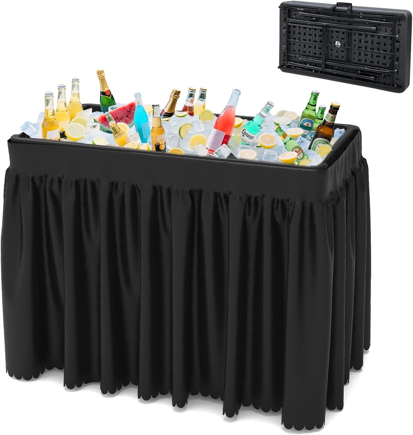 SHAREWIN Portable Outdoor Cooler Table for Parties and Events